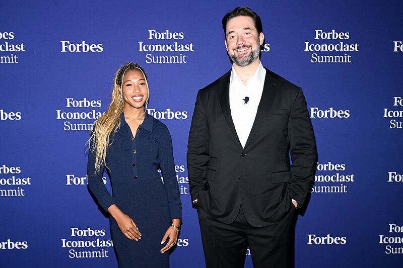 Midge Purce and Alexis Ohanian Khosla attend the 2025 Forbes Iconoclast Summit