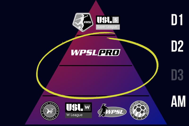 WPSL Pro was initially proposed as a Division III league but has instead decided to seek Division II sanctioning from U.S. Soccer.