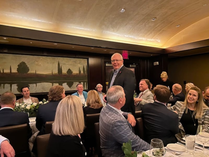 Longtime SBJ writer Michael Smith speaks to a crowd