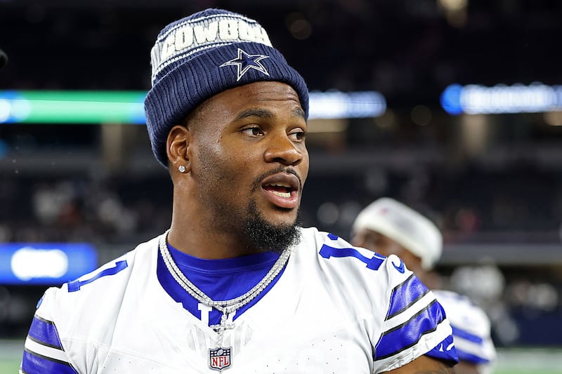 Micah Parsons #11 of the Dallas Cowboys stands on the field following an NFL Preseason 2025 game against the Baltimore Ravens