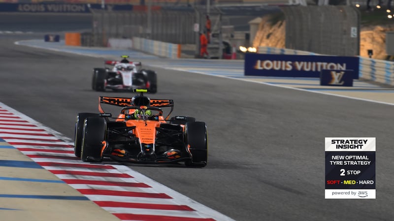 The new AWS-powered Strategy Insights will display as graphic boxes in the F1 world broadcast feed.