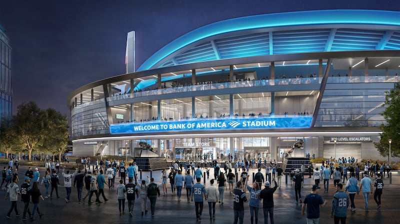Rendering of planned renovations to Bank of America Stadium.