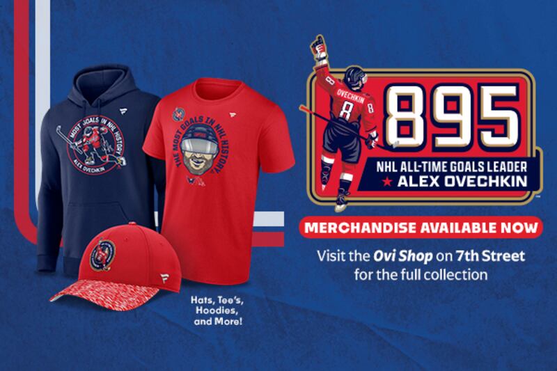 In celebration of Capitals LW Alex Ovechkin setting a new NHL career goals record, the Capitals are inviting fans to a special Ovi Shop at Capital One Arena beginning at 8am ET on Monday.