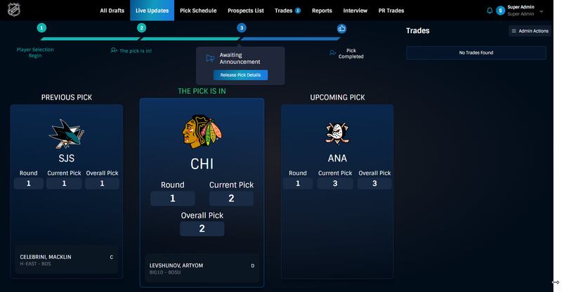 The Presidio-designed NHL Draft app has been updated for this year's decentralized selection process.