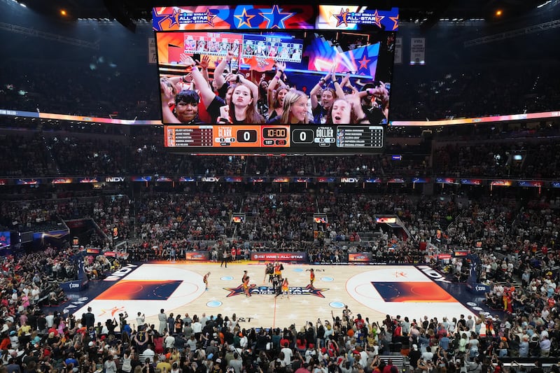 INDIANAPOLIS, IN - JULY 19: Overall photo of Gainbridge Fieldhouse before the game during the AT&T WNBA All-Star Game 2025 on July 19, 2025 at Gainbridge Fieldhouse in Indianapolis, Indiana. NOTE TO USER: User expressly acknowledges and agrees that, by downloading and or using this Photograph, user is consenting to the terms and conditions of the Getty Images License Agreement. Mandatory Copyright Notice: Copyright 2025 NBAE (Photo by A.J. Mast/NBAE via Getty Images)