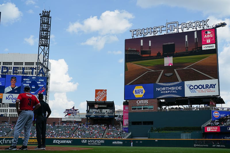 An ABS review during the 2025 MLB All-Star Futures Game at Truist Park.