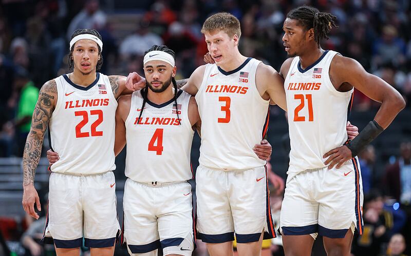 Members of the Illinois Fighting Illini men's basketball team