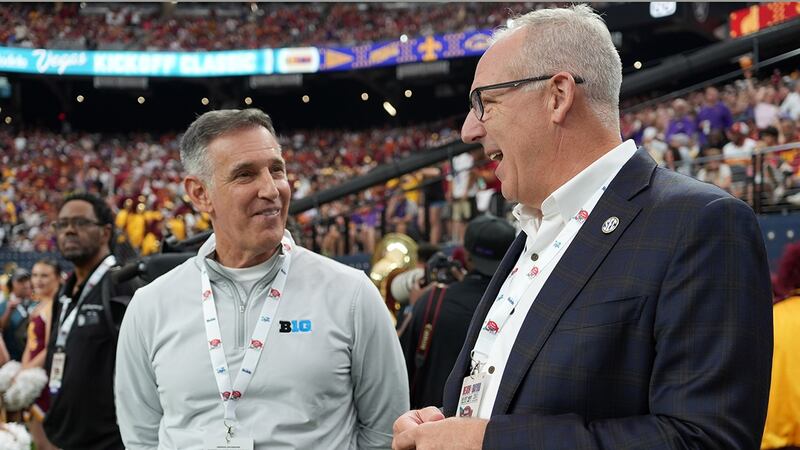 Big Commissioner Tony Petitti and SEC Commissioner Greg Sankey