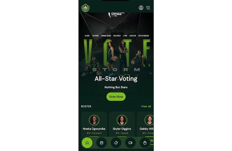 WMT Digital Seattle Storm app screenshot